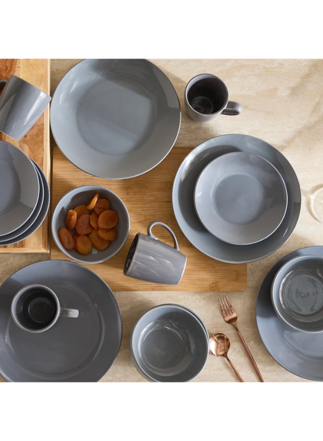 Home Box Glossy Grey 16-Piece Dinner Set for 4 - Image 1